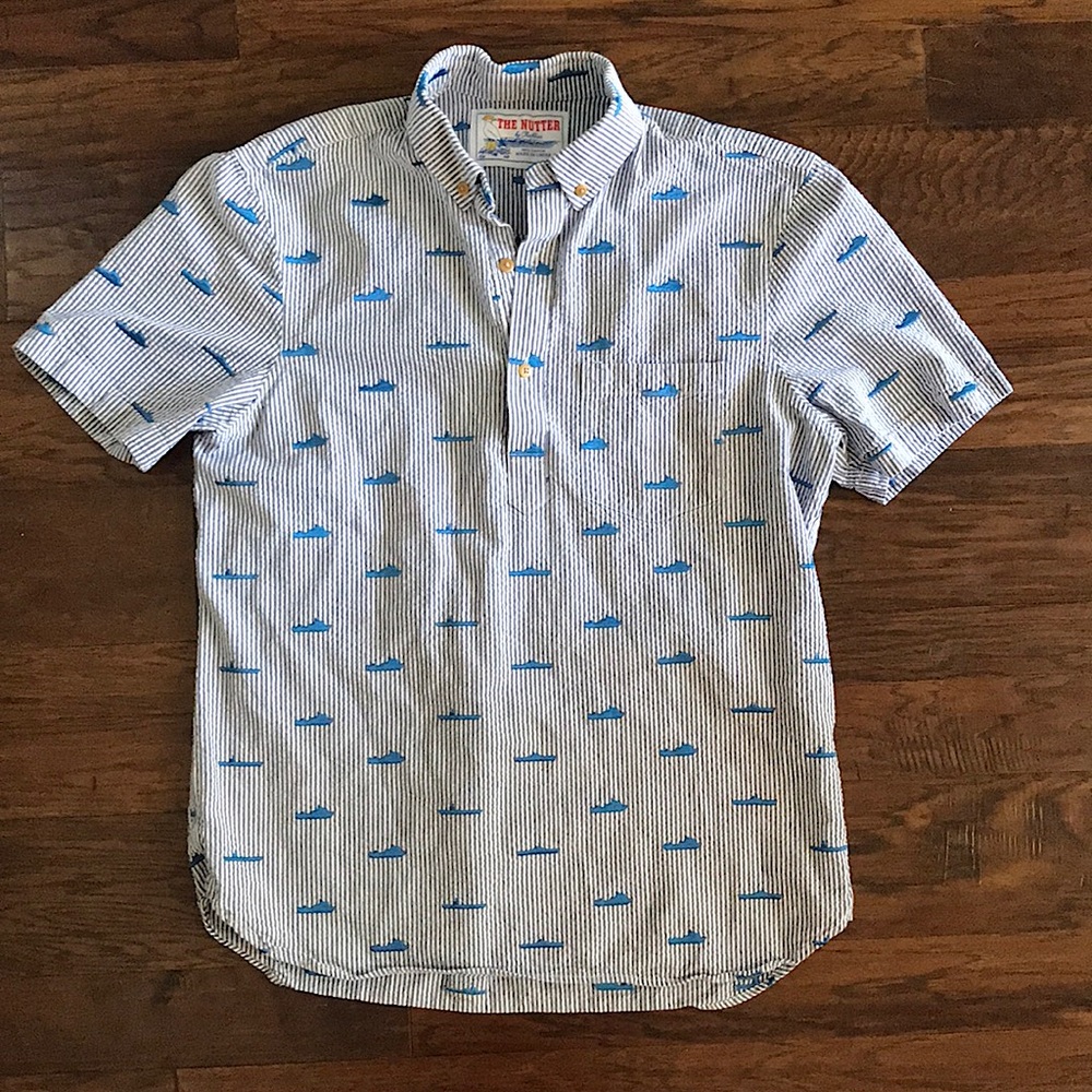 Chubbies | The Nutter Popover collared shirt seersucker striped boat pattern